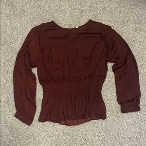 Naked Zebra Deep Burgundy Blouse